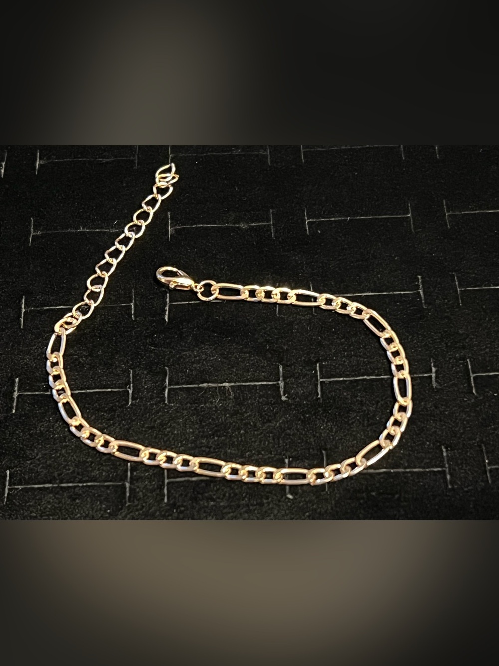 Delicate Gold toned Figaro Adjustable Bracelet - Anklet Women Jewelry